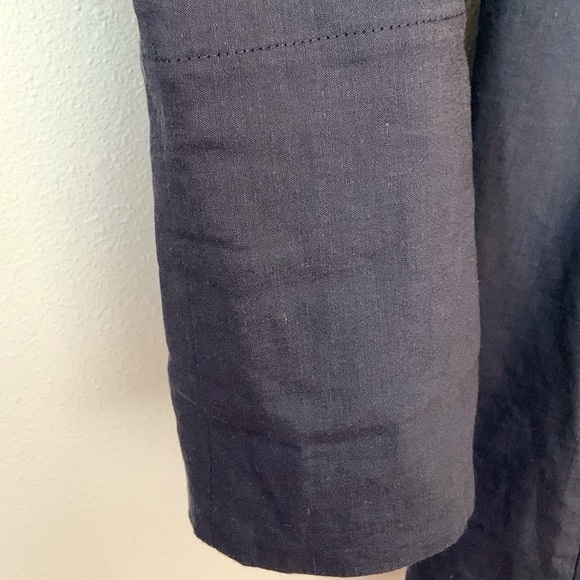 Annette Görtz • Linen Blend Long Sleeve Tab Jacket in Gray Blue Mare Size 34 / 4 - Picture 9 of 14